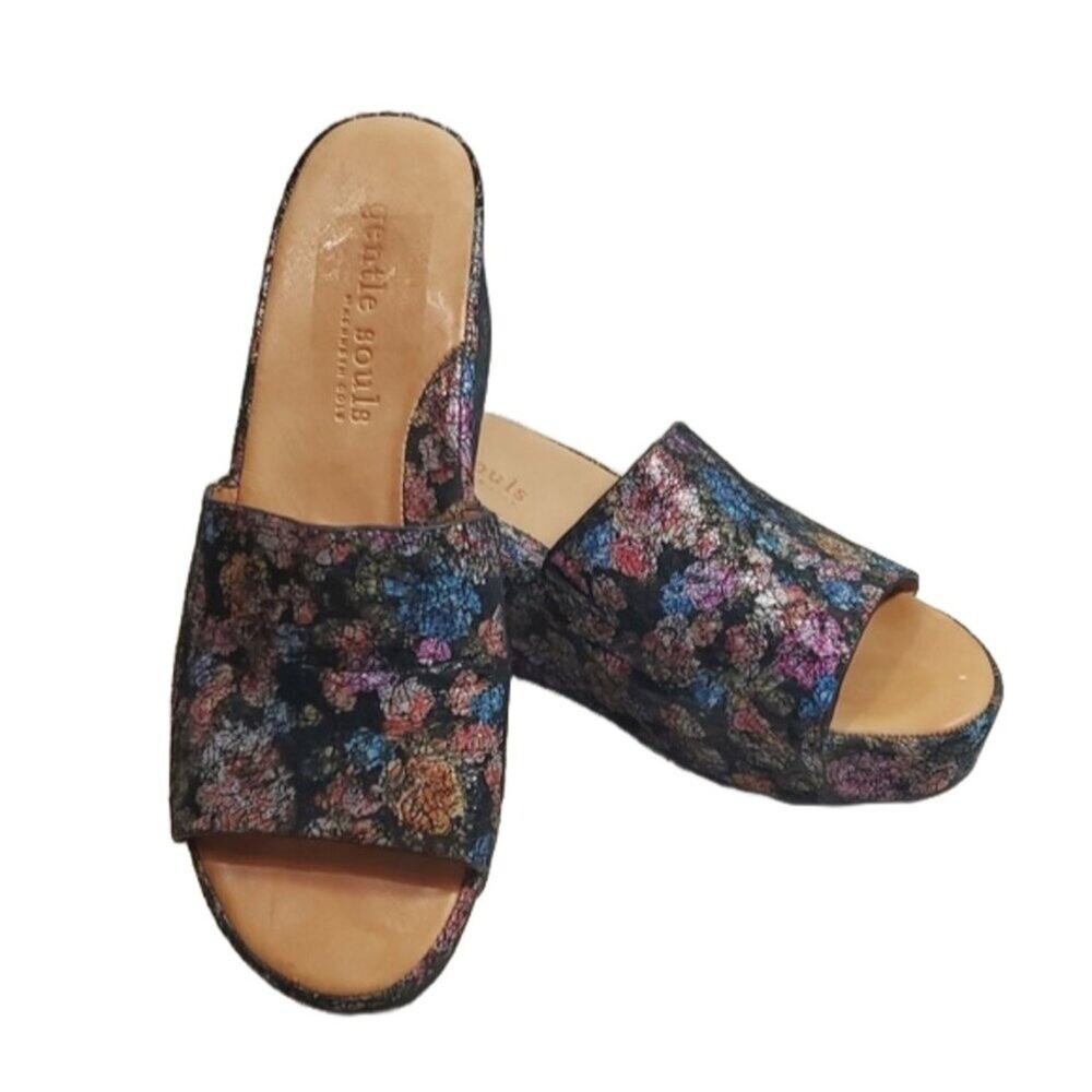 Gentle Souls by Kenneth Cole Women's Forella Platform Wedge Sandals SZ 10